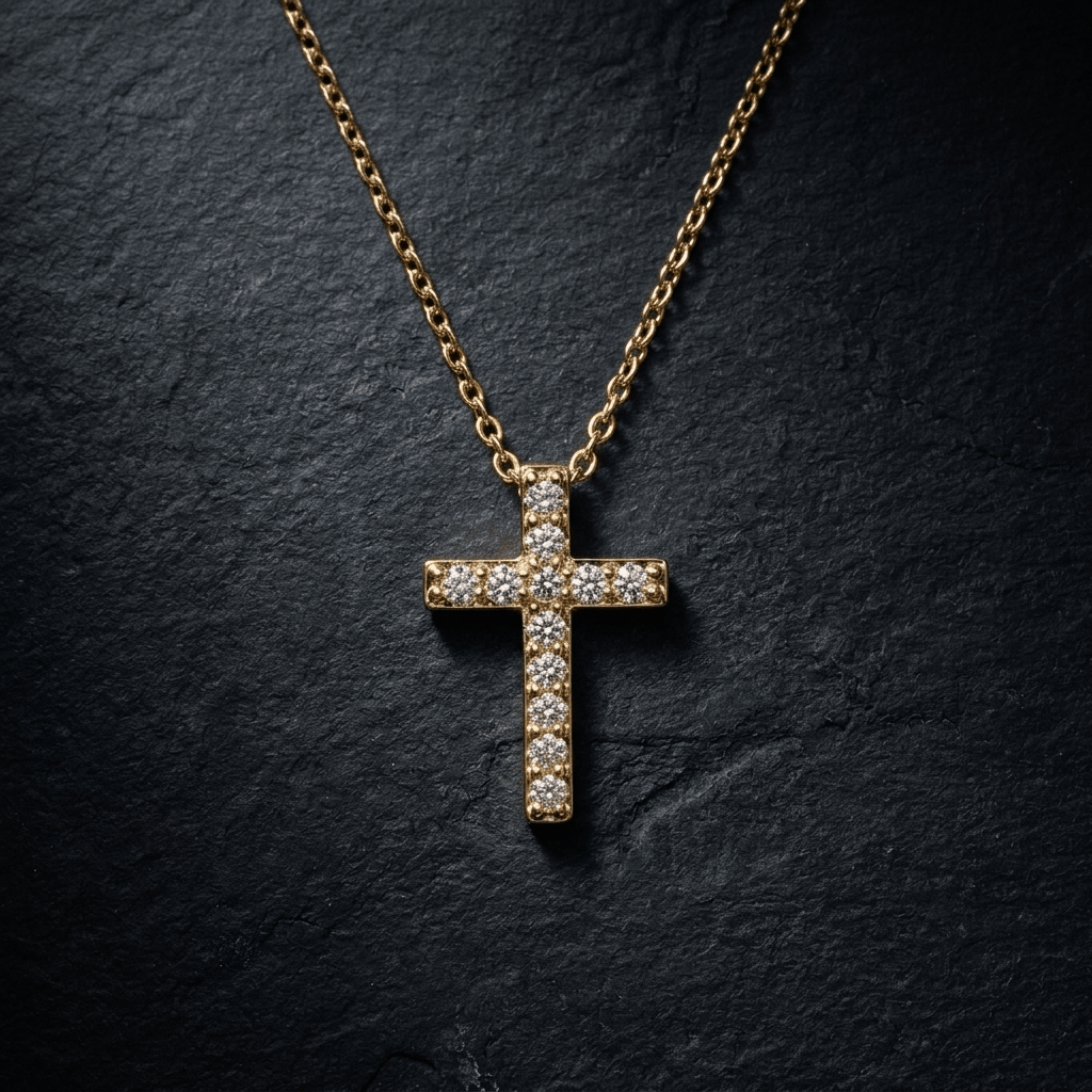 18K Gold Cross Necklace Gold Women's Necklace Soulful Faith Christian Apparel & Jewelry