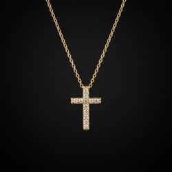 18K Gold Cross Necklace Gold Women's Necklace Soulful Faith Christian Apparel & Jewelry