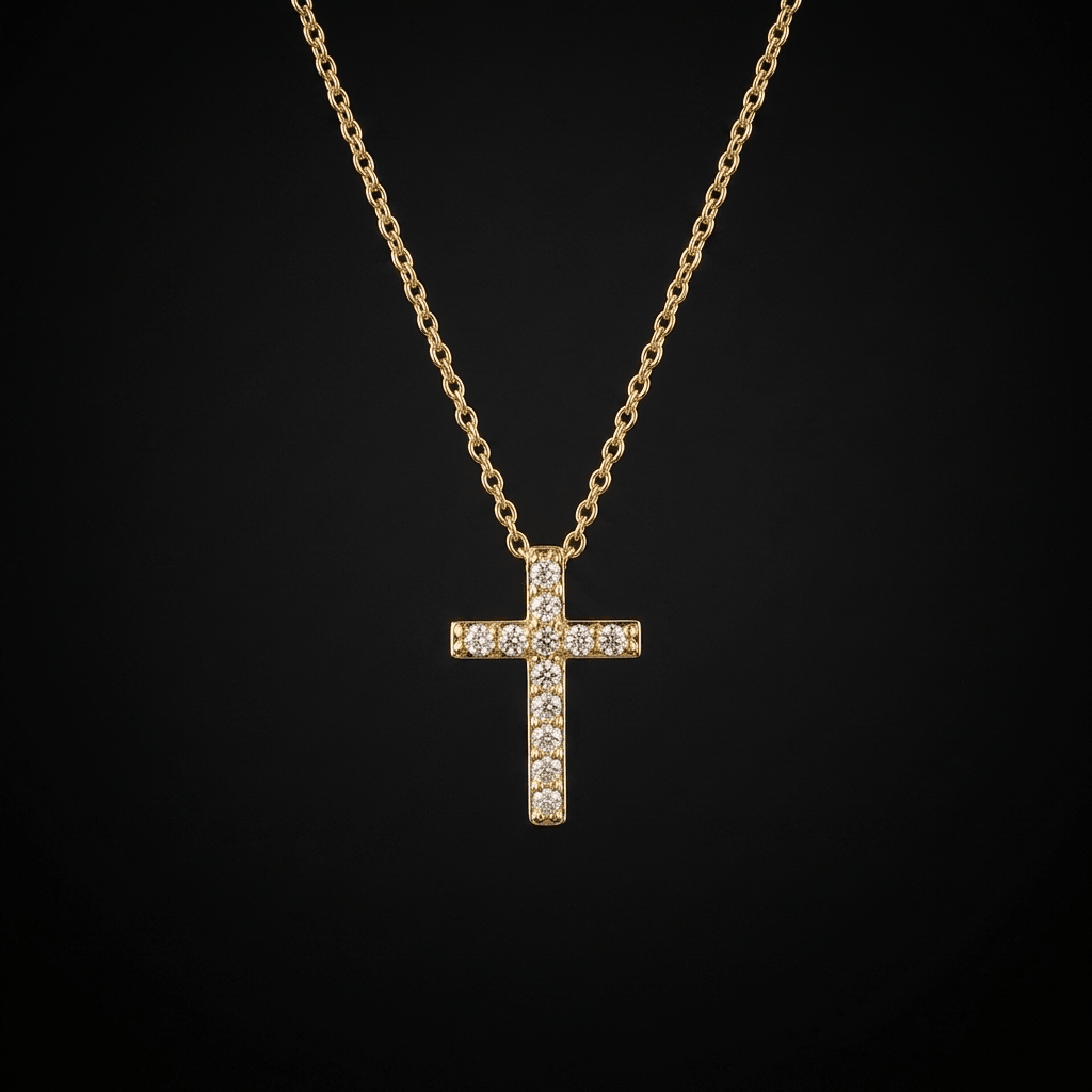 18K Gold Cross Necklace Gold Women's Necklace Soulful Faith Christian Apparel & Jewelry