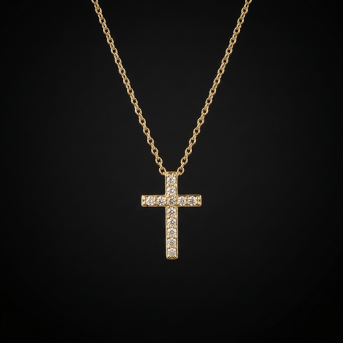 18K Gold Cross Necklace Gold Women's Necklace Soulful Faith Christian Apparel & Jewelry