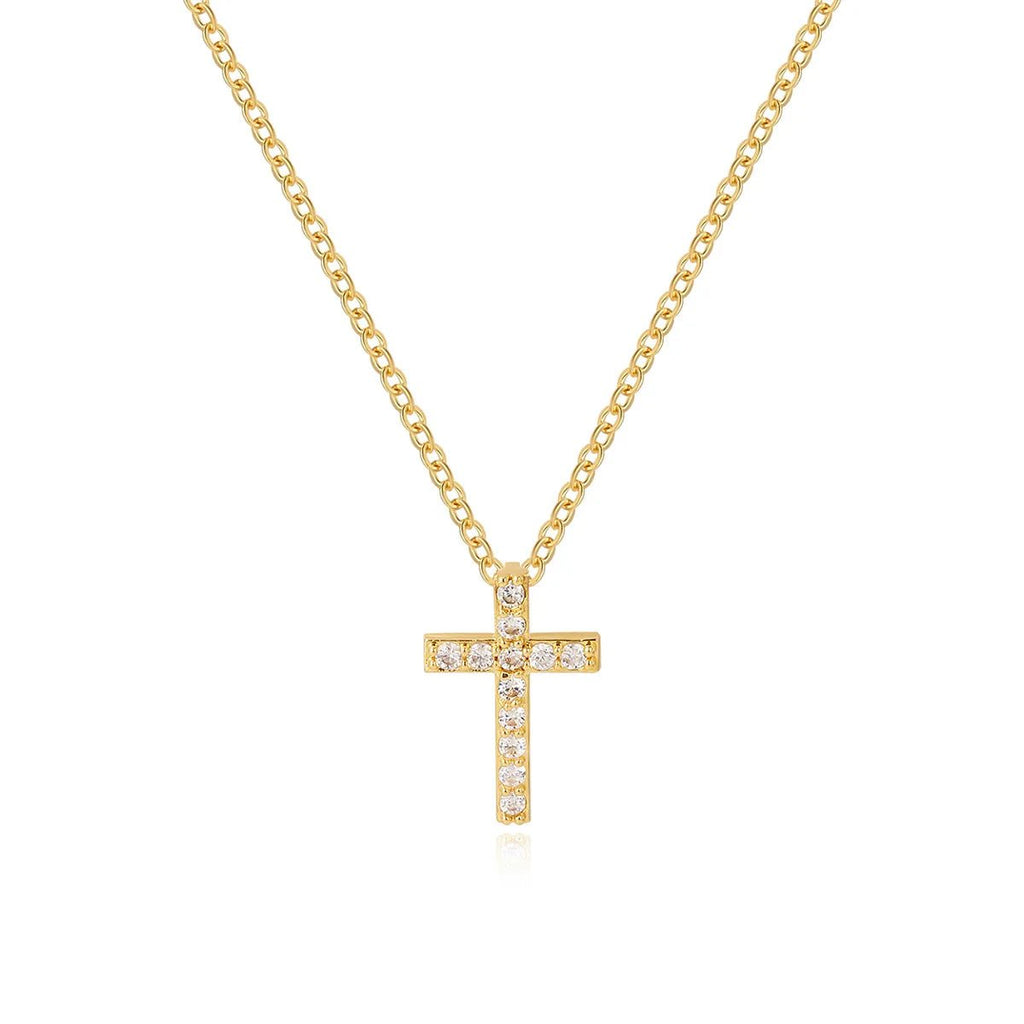 18K Gold Cross Necklace Gold Women's Necklace Soulful Faith Christian Apparel & Jewelry