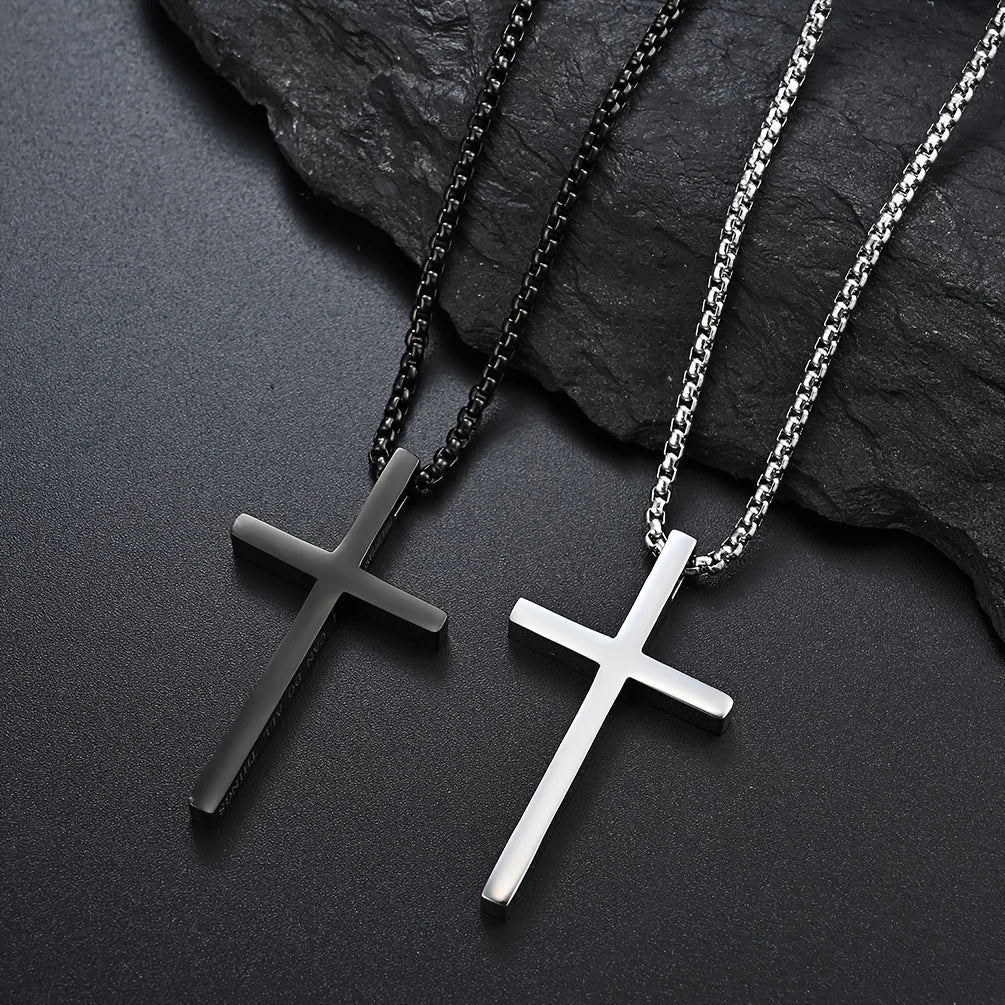 Philippians 4:13 Cross Necklace Black Men's Necklace Soulful Faith Christian Apparel & Jewelry