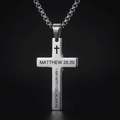 Bible Verse Cross Necklace Philippians 4:13 Men's Necklace Soulful Faith Christian Apparel & Jewelry