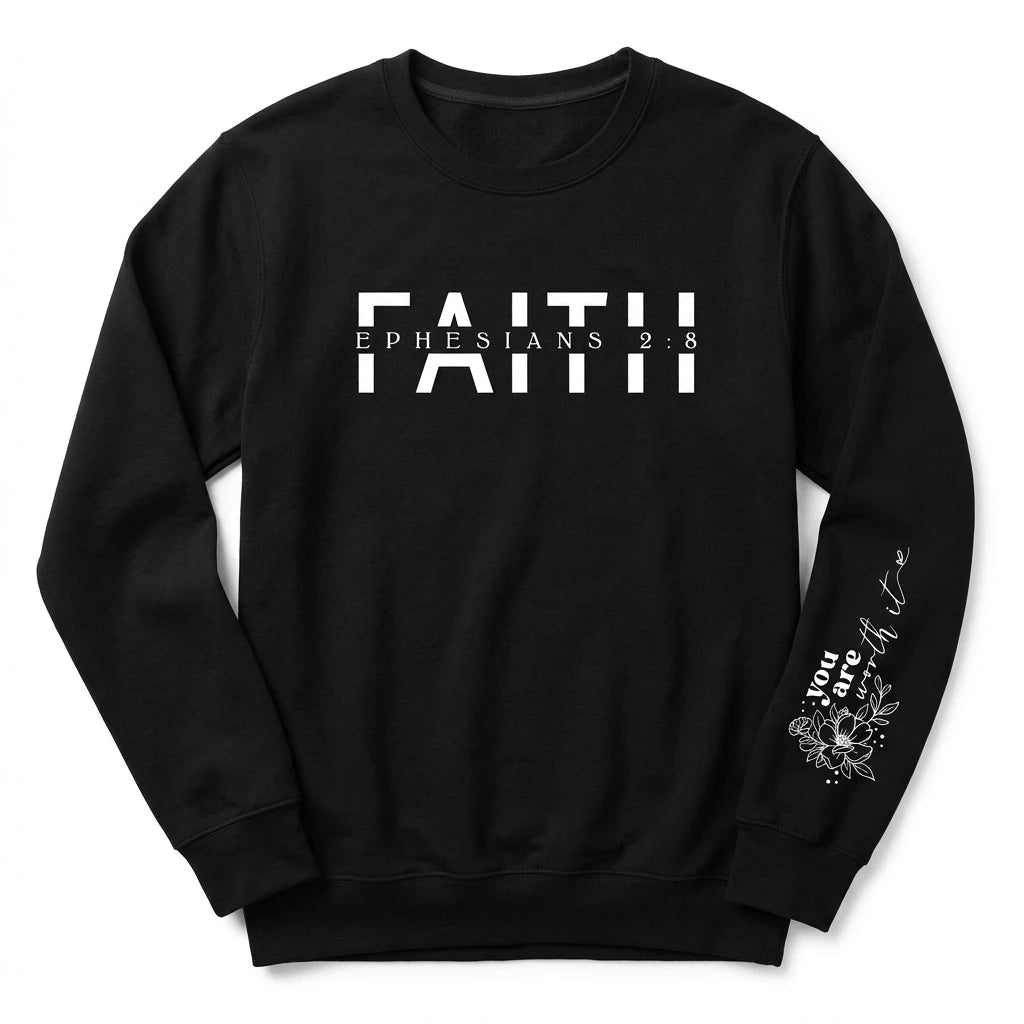 Bible Verse Women's Sweatshirt Black Women's Sweatshirt Soulful Faith Christian Apparel & Jewelry