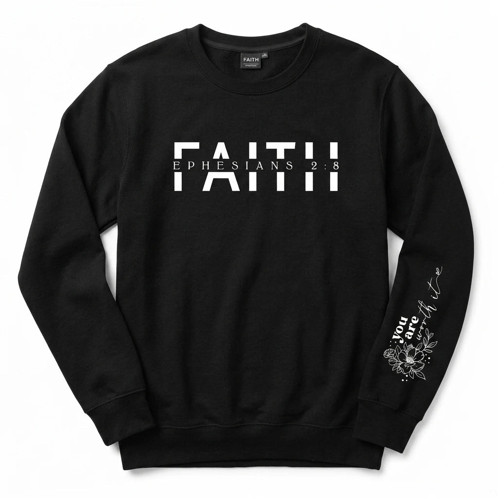 Bible Verse Women's Sweatshirt Black Women's Sweatshirt Soulful Faith Christian Apparel & Jewelry