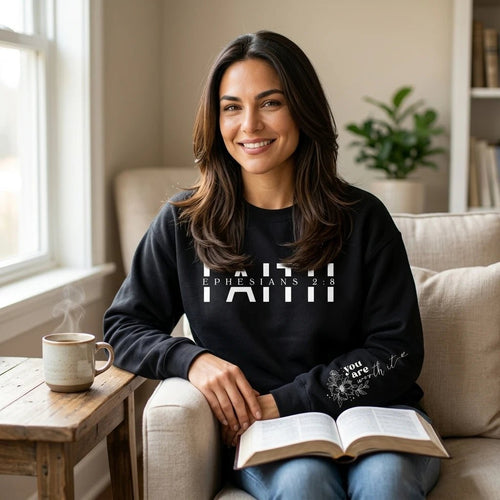 Bible Verse Women's Sweatshirt Black Women's Sweatshirt Soulful Faith Christian Apparel & Jewelry