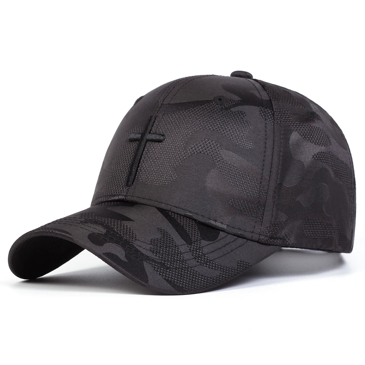 Christian Camouflage Cross Cap Camouflage & Gold Baseball Cap Soulful Faith Christian Apparel & Jewelry