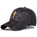 Christian Camouflage Cross Cap Camouflage & Gold Baseball Cap Soulful Faith Christian Apparel & Jewelry