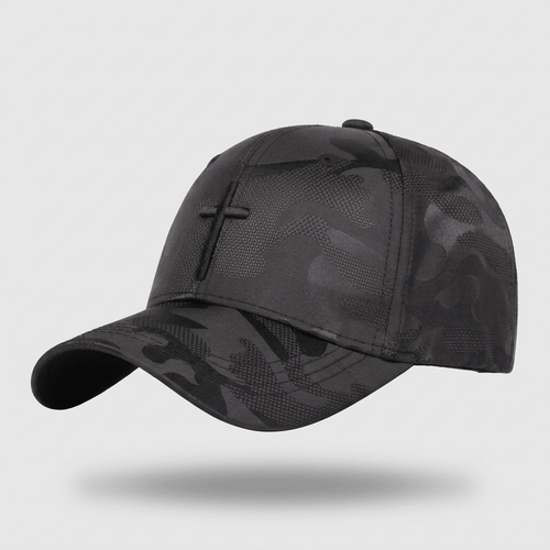 Christian Camouflage Cross Cap Camouflage & Gold Baseball Cap Soulful Faith Christian Apparel & Jewelry