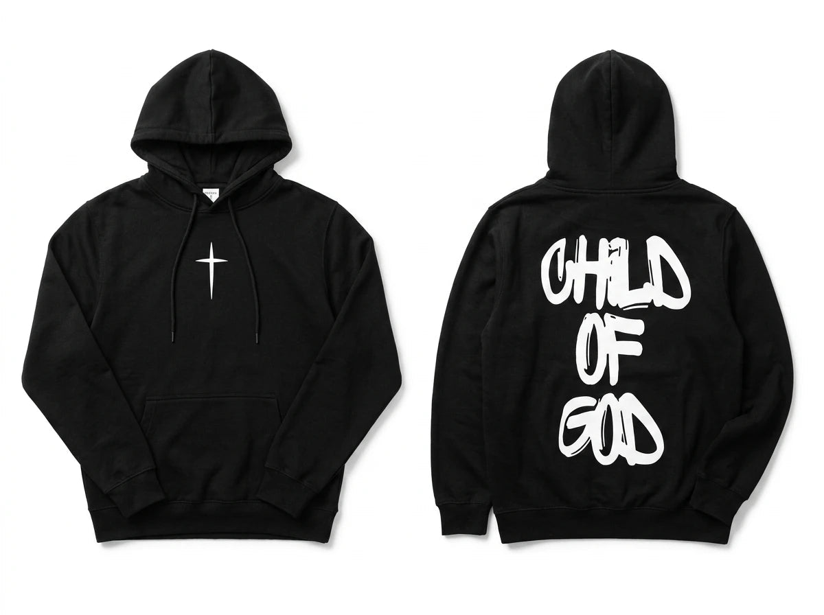 Child of God Hoodie Black Men's Hoodie Soulful Faith Christian Apparel & Jewelry