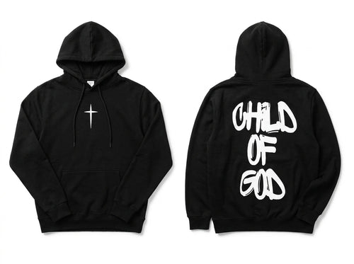 Child of God Hoodie Black Men's Hoodie Soulful Faith Christian Apparel & Jewelry