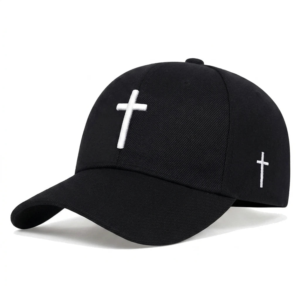 Cross Embroidered Cap Black Baseball Cap Soulful Faith Christian Apparel & Jewelry