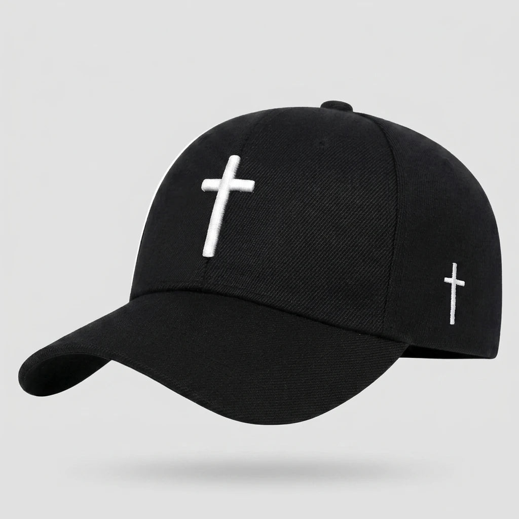 Cross Embroidered Cap Black Baseball Cap Soulful Faith Christian Apparel & Jewelry