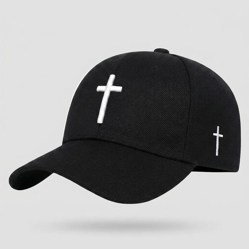Cross Embroidered Cap Black Baseball Cap Soulful Faith Christian Apparel & Jewelry