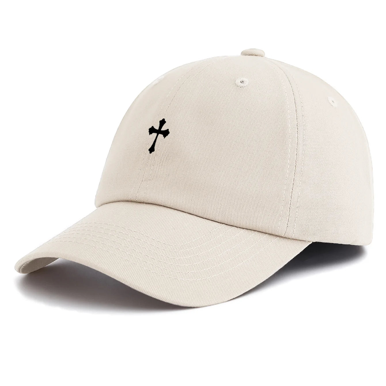 Cross Fleury Baseball Cap Beige Baseball Cap Soulful Faith Christian Apparel & Jewelry