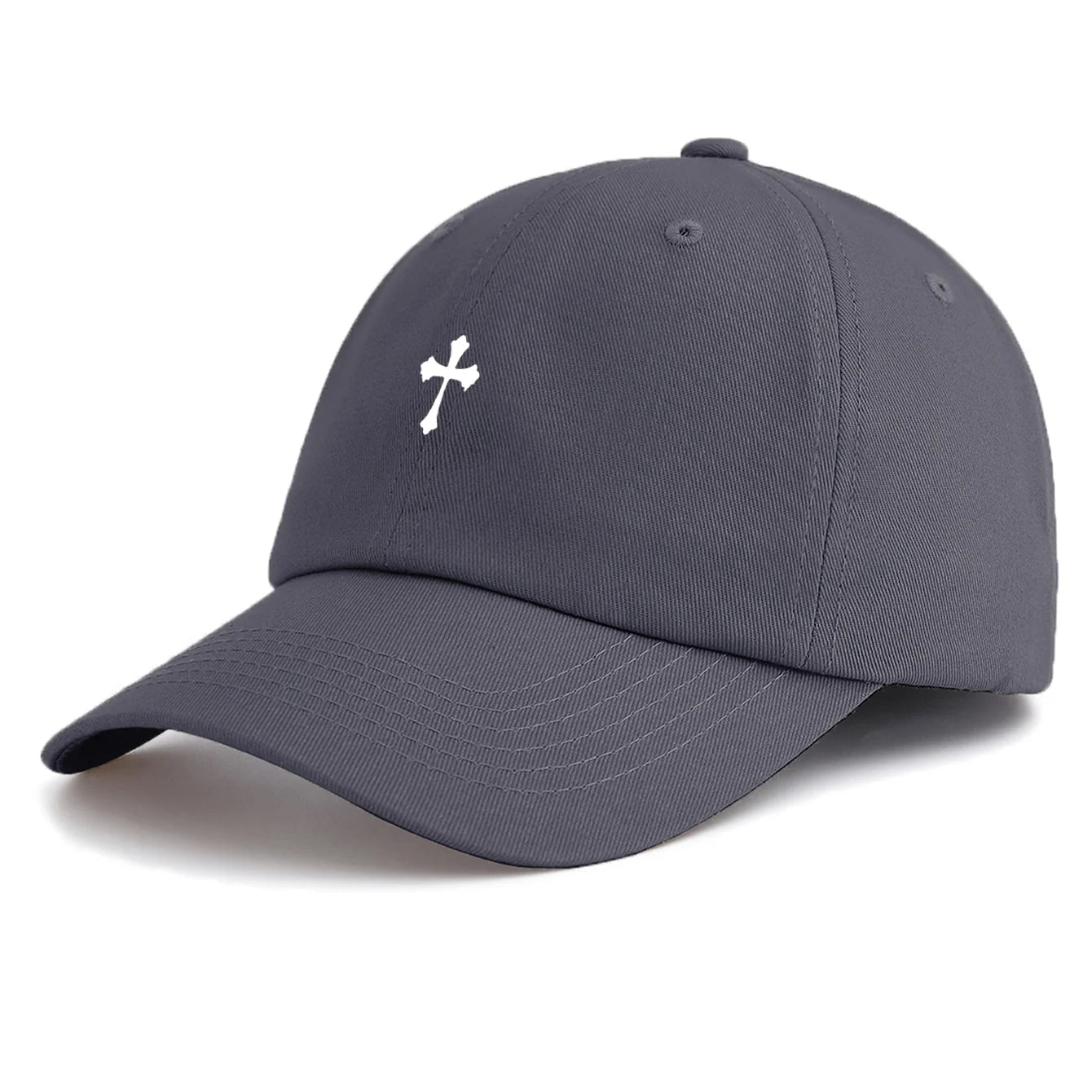 Cross Fleury Baseball Cap Gray Baseball Cap Soulful Faith Christian Apparel & Jewelry