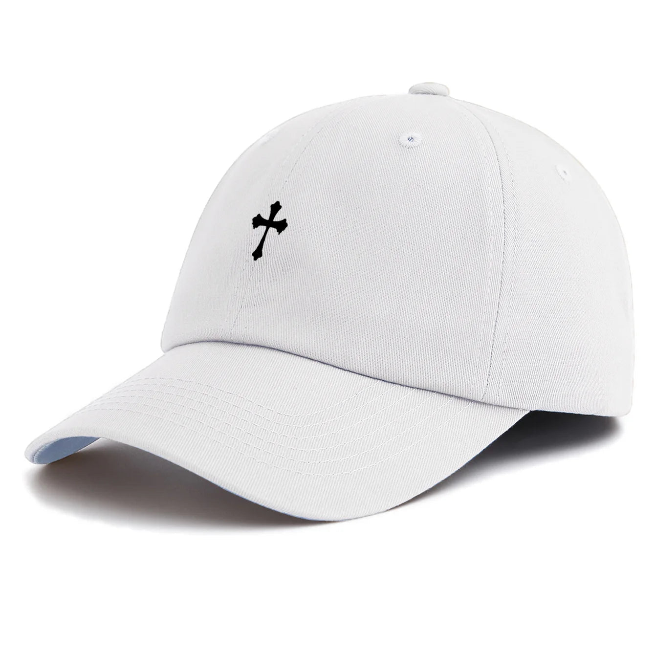 Cross Fleury Baseball Cap White Baseball Cap Soulful Faith Christian Apparel & Jewelry