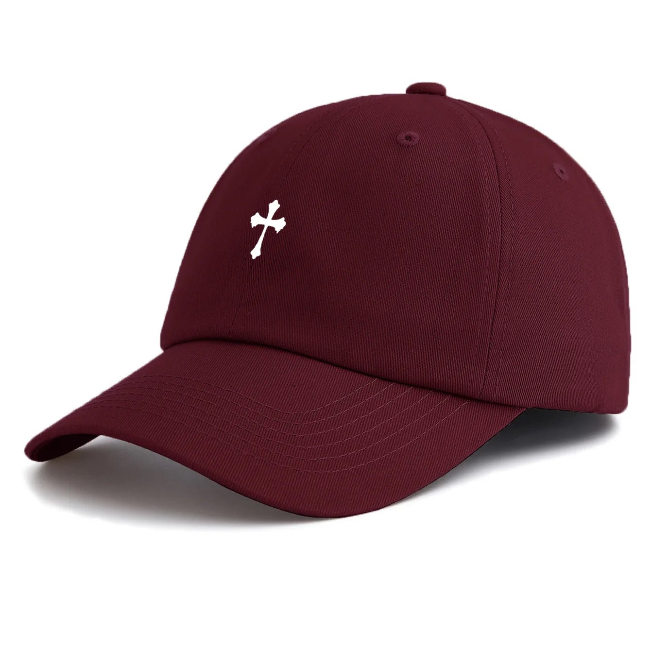 Cross Fleury Baseball Cap Wine Red Baseball Cap Soulful Faith Christian Apparel & Jewelry