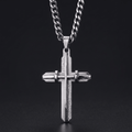 Cuban Link Cross Pendant Necklace Silver Men's Necklace Soulful Faith Christian Apparel & Jewelry