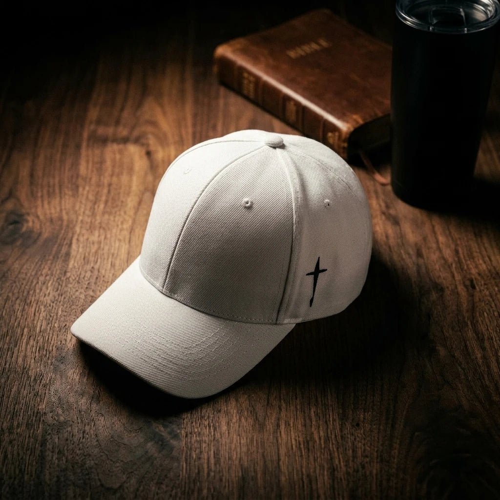 Cross Water Drop Cap Black & Red Baseball Cap Soulful Faith Christian Apparel & Jewelry