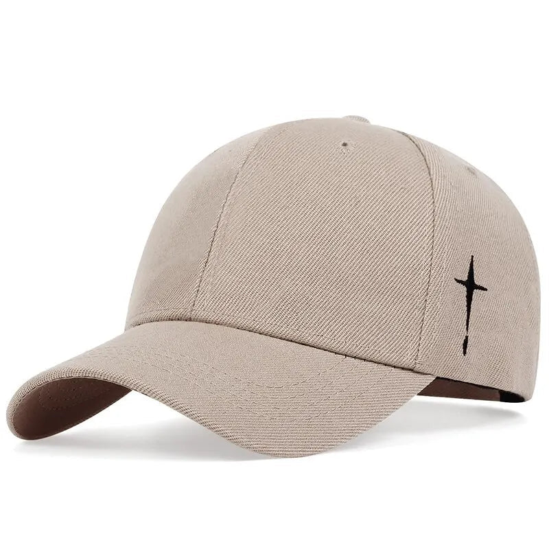 Cross Water Drop Cap Khaki Baseball Cap Soulful Faith Christian Apparel & Jewelry