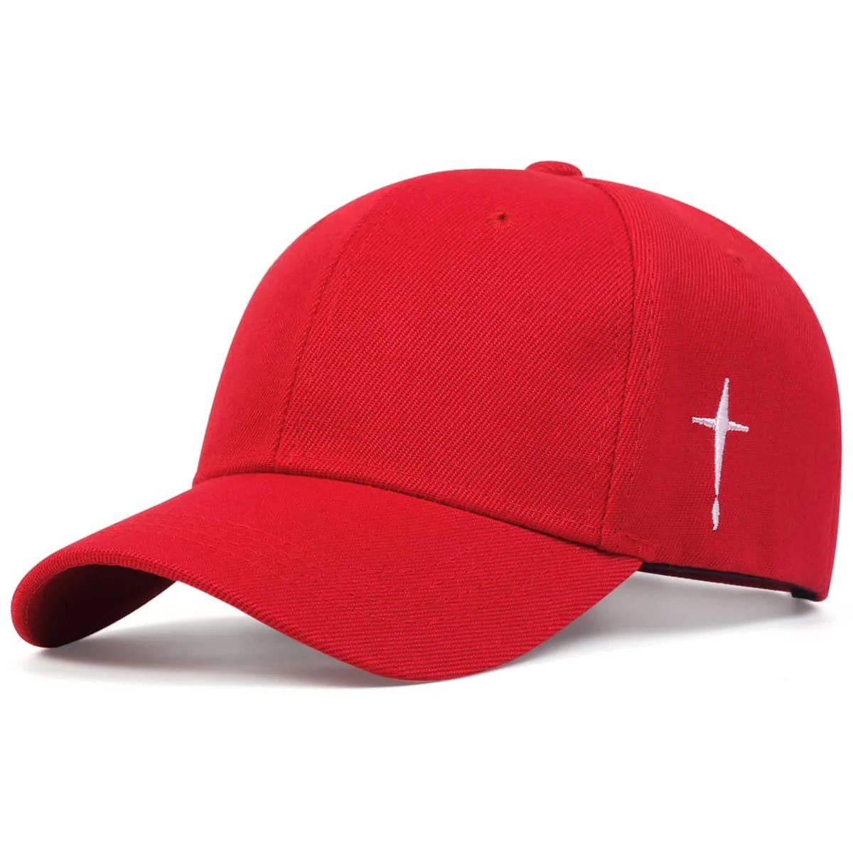 Cross Water Drop Cap Red Baseball Cap Soulful Faith Christian Apparel & Jewelry