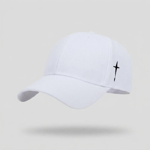 Cross Water Drop Cap White Baseball Cap Soulful Faith Christian Apparel & Jewelry