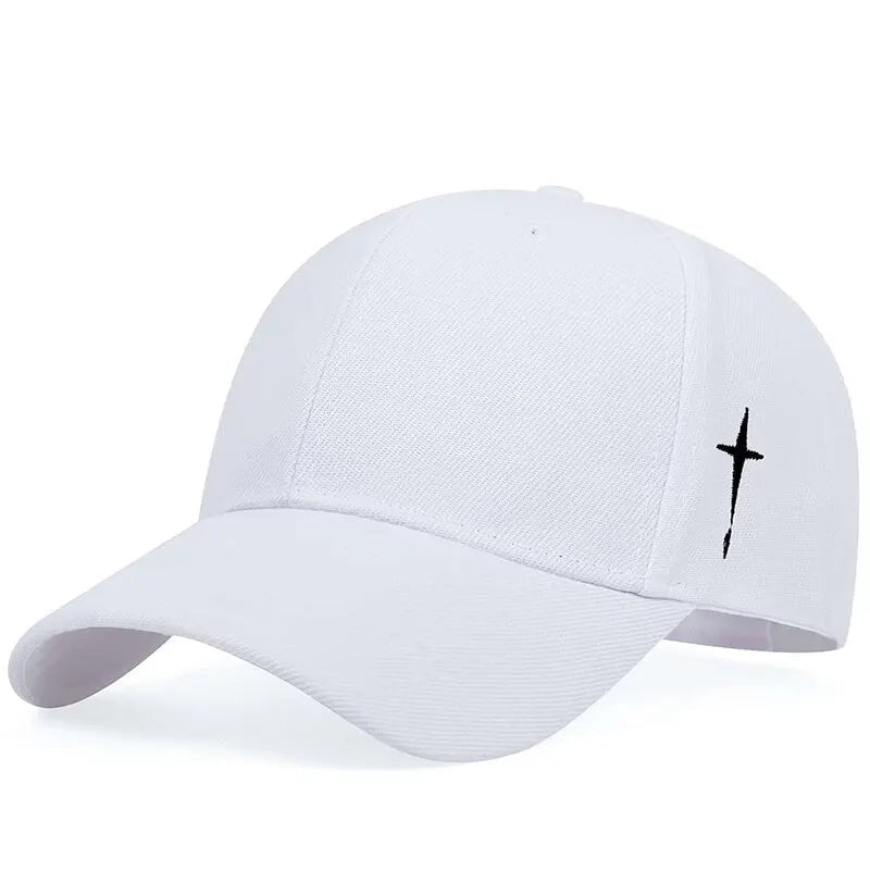 Cross Water Drop Cap White Baseball Cap Soulful Faith Christian Apparel & Jewelry