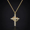 Crown of Thorns Cross Necklace Gold & CZ Women's Necklace Soulful Faith Christian Apparel & Jewelry