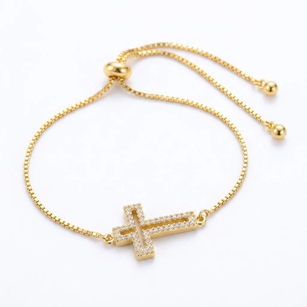 CZ Cross Bracelet for Women Gold Women's Bracelet Soulful Faith Christian Apparel & Jewelry