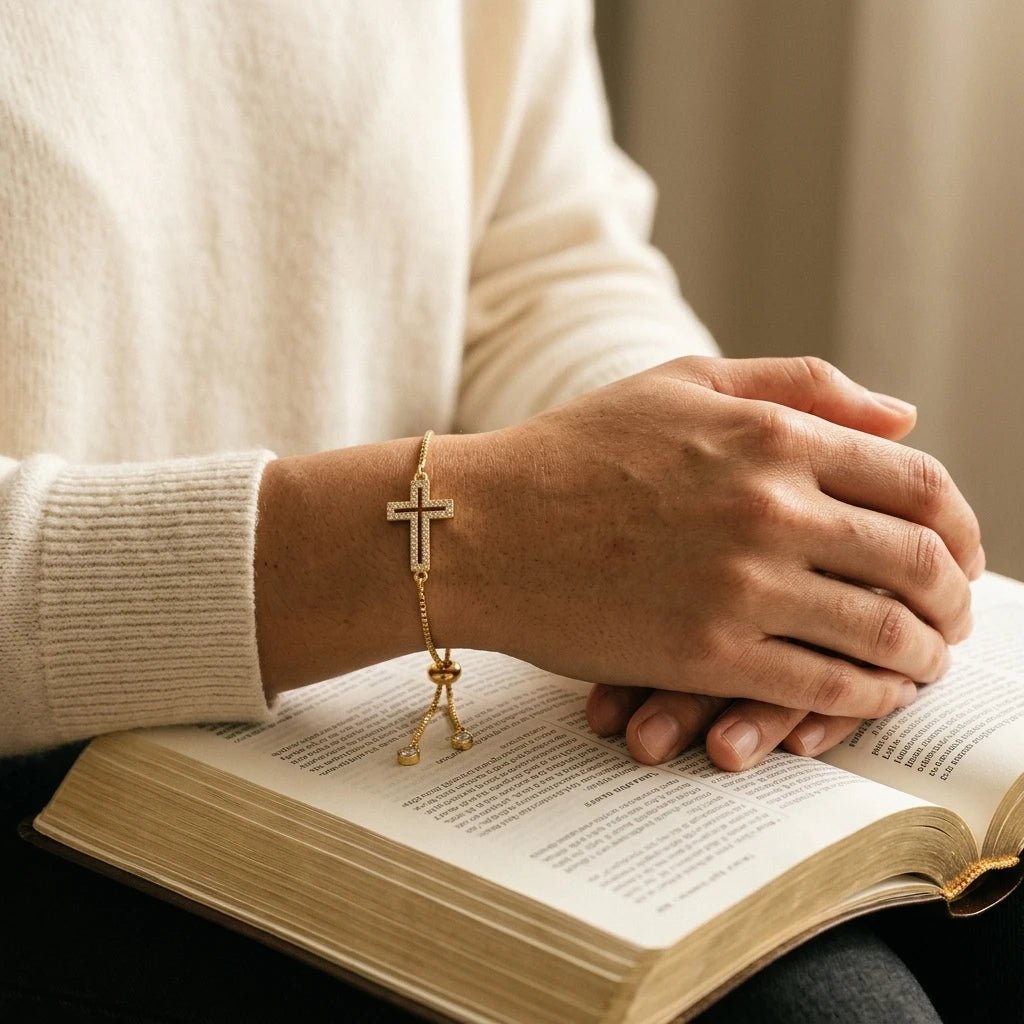 CZ Cross Bracelet for Women Gold Women's Bracelet Soulful Faith Christian Apparel & Jewelry