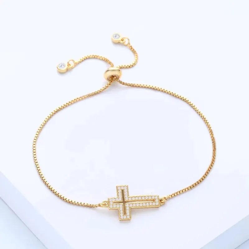CZ Cross Bracelet for Women Gold Women's Bracelet Soulful Faith Christian Apparel & Jewelry