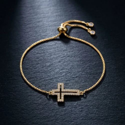 CZ Cross Bracelet for Women Gold Women's Bracelet Soulful Faith Christian Apparel & Jewelry