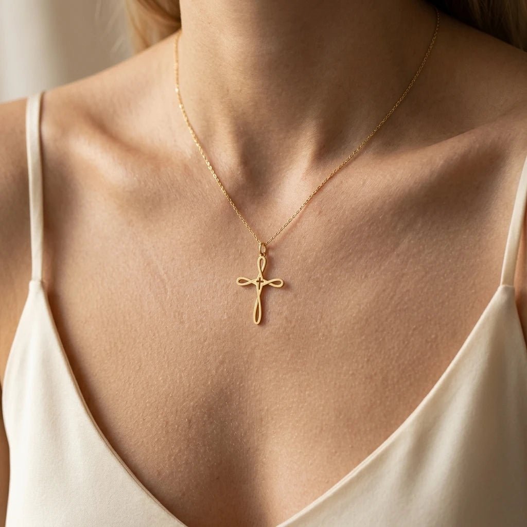 Delicate Cross Necklace Gold Women's Necklace Soulful Faith Christian Apparel & Jewelry