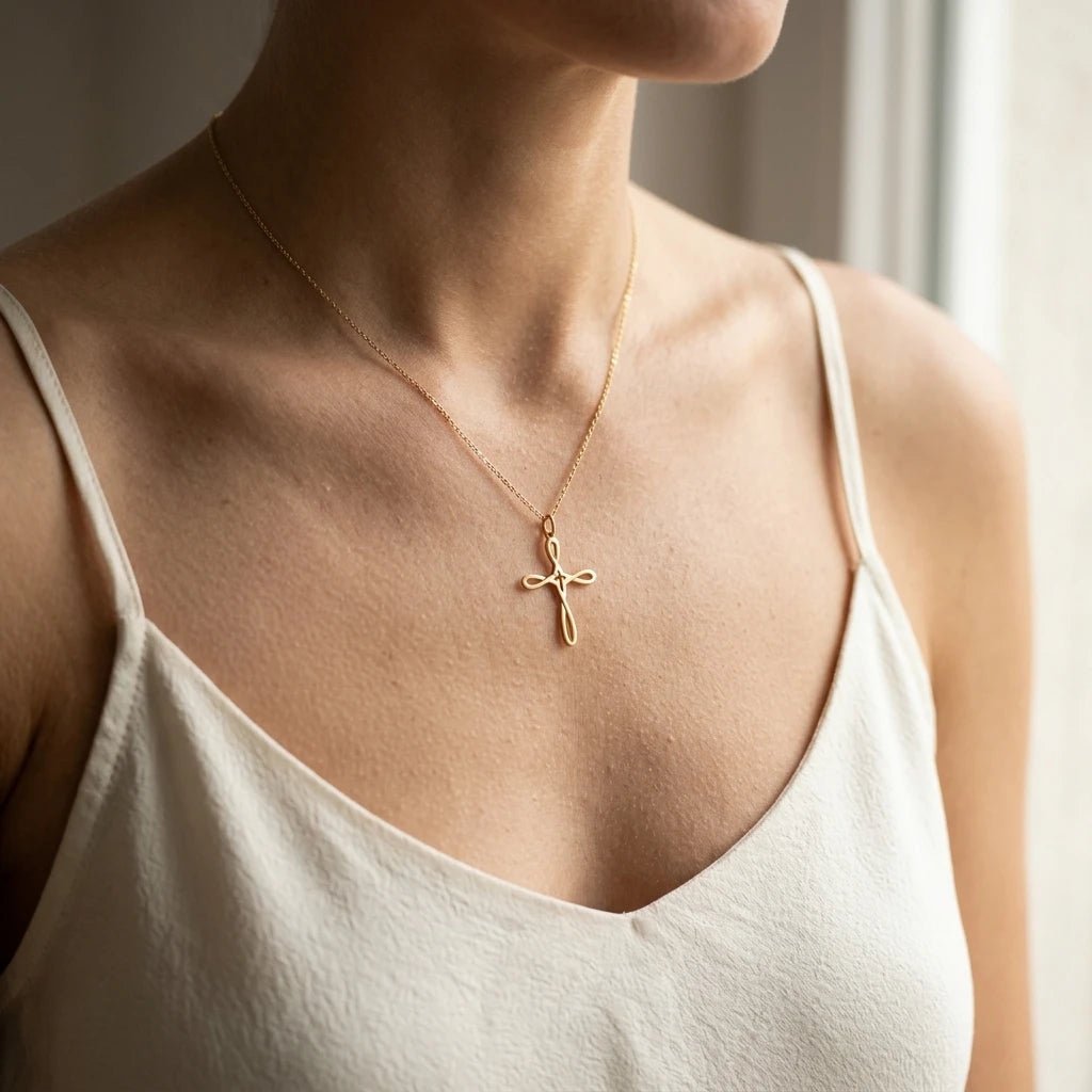 Delicate Cross Necklace Gold Women's Necklace Soulful Faith Christian Apparel & Jewelry
