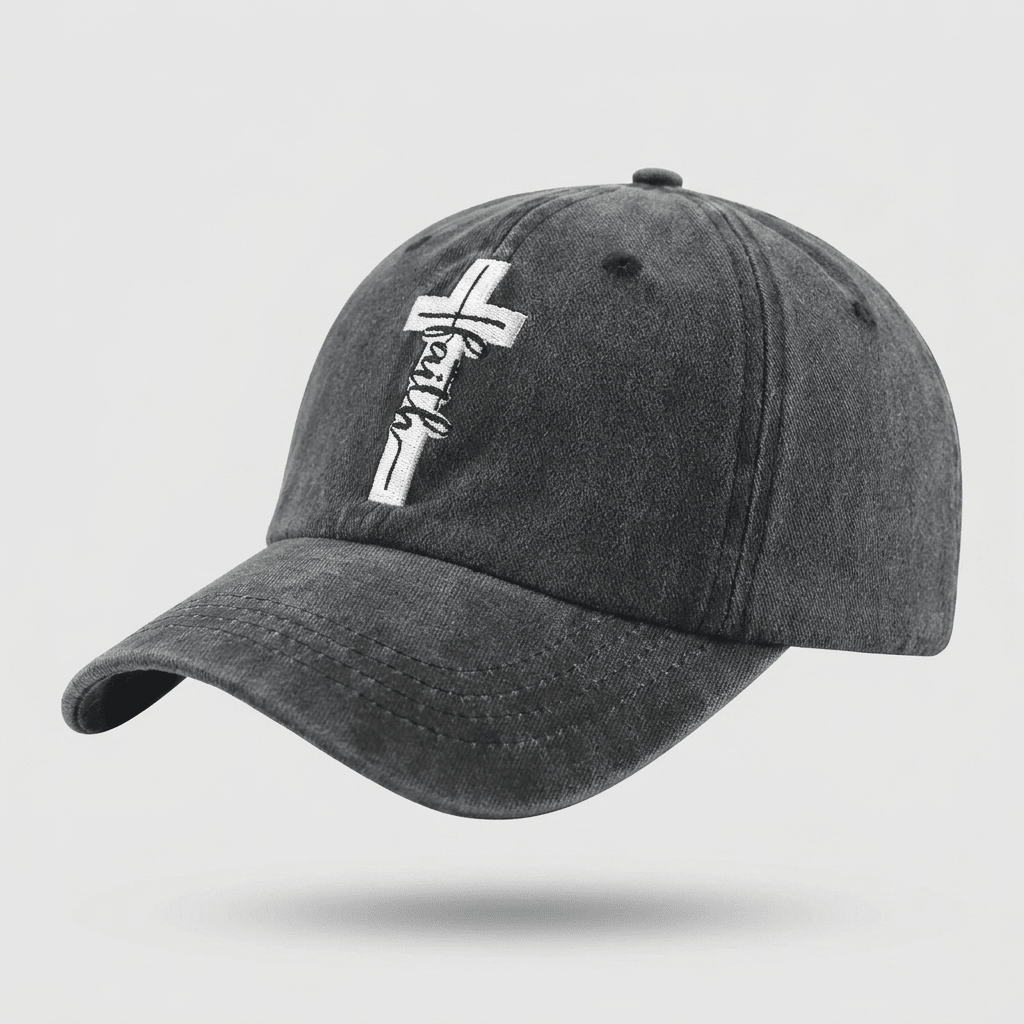 Distressed Cross Faith Cap Pink Baseball Cap Soulful Faith Christian Apparel & Jewelry
