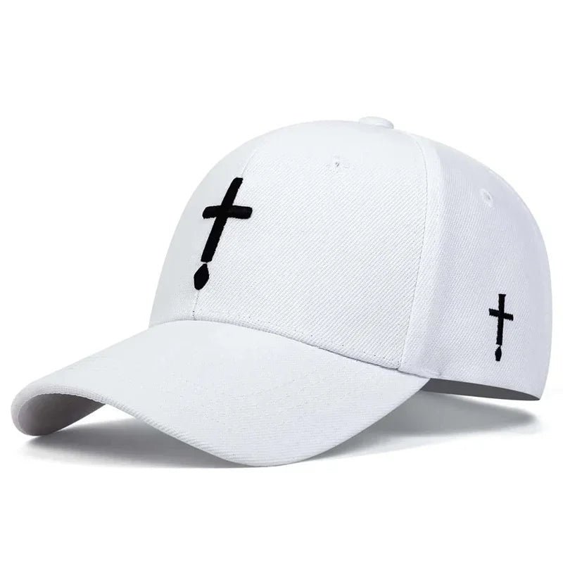 Sword Cross Embroidered Cap White Baseball Cap Soulful Faith Christian Apparel & Jewelry