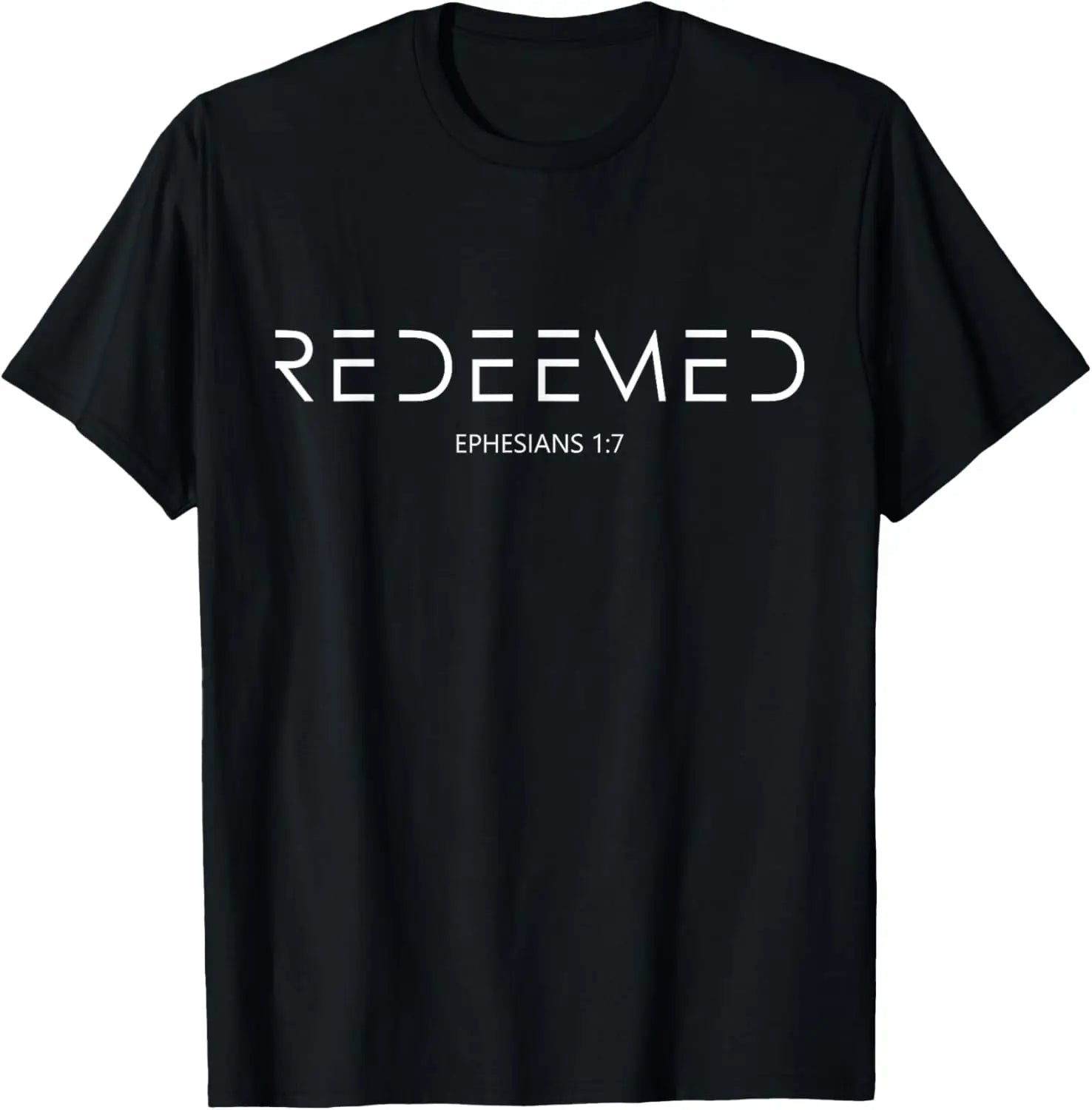Ephesians 1:7 Redeemed Tee Black Men's T-Shirt Soulful Faith Christian Apparel & Jewelry
