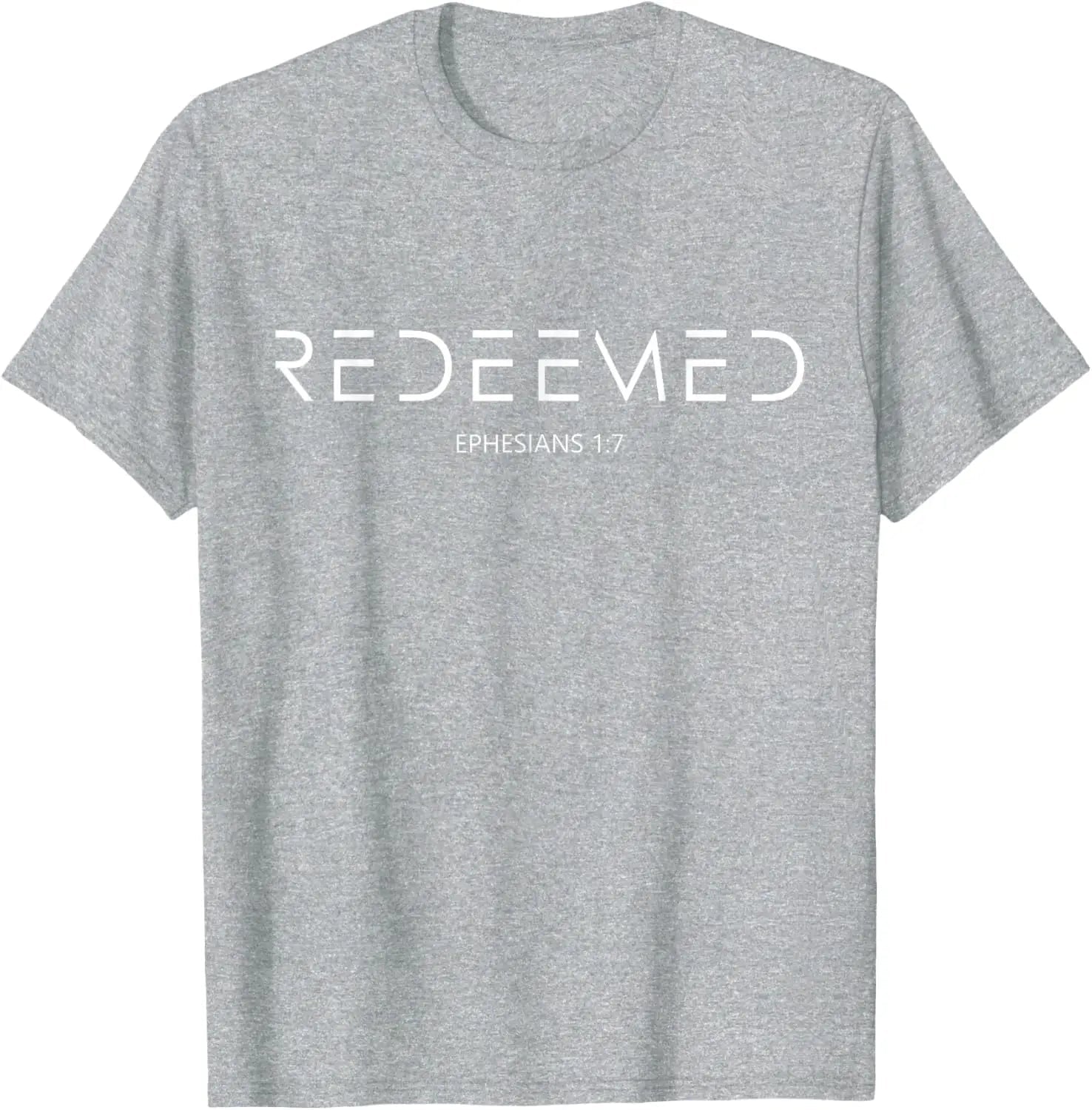 Ephesians 1:7 Redeemed Tee Gray Men's T-Shirt Soulful Faith Christian Apparel & Jewelry