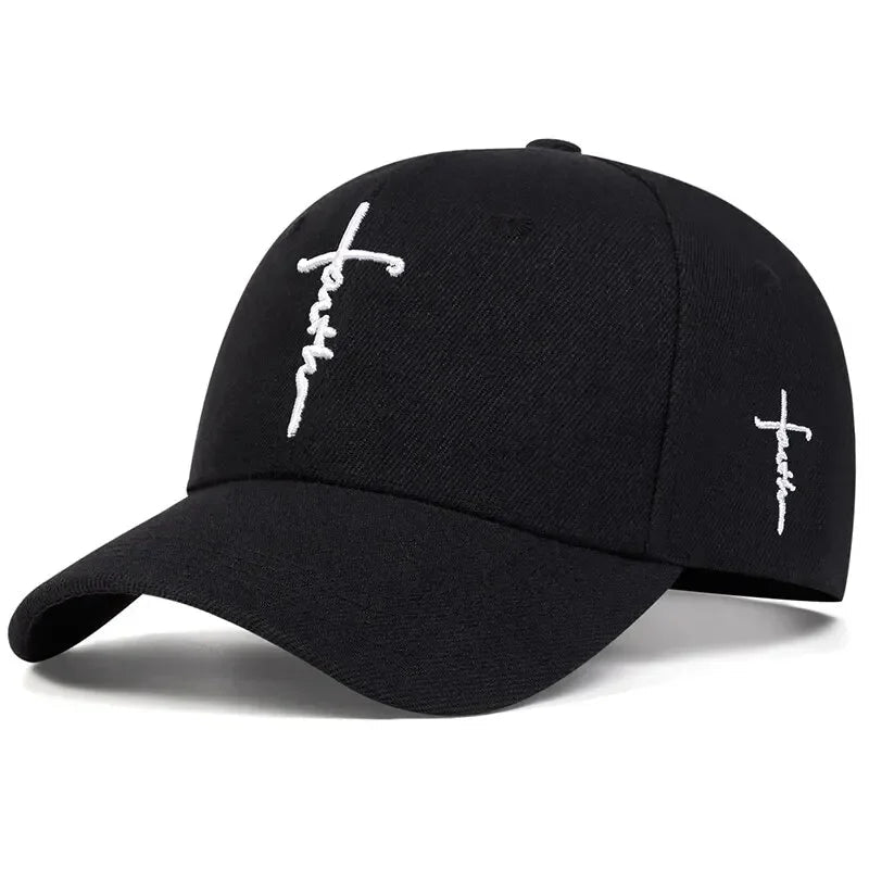 Faith Embroidered Cap Black & White Baseball Cap Soulful Faith Christian Apparel & Jewelry