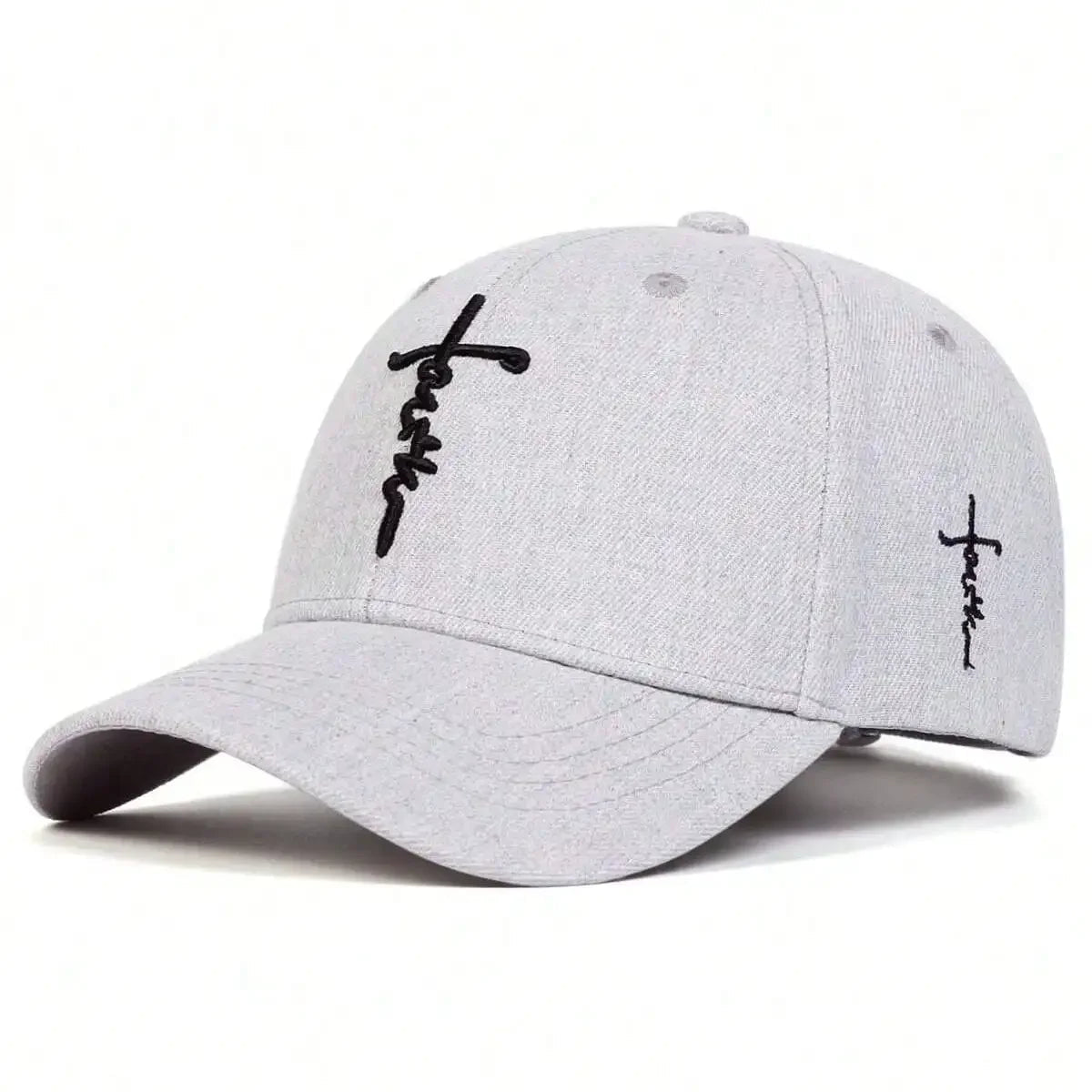 Faith Embroidered Cap Gray Baseball Cap Soulful Faith Christian Apparel & Jewelry