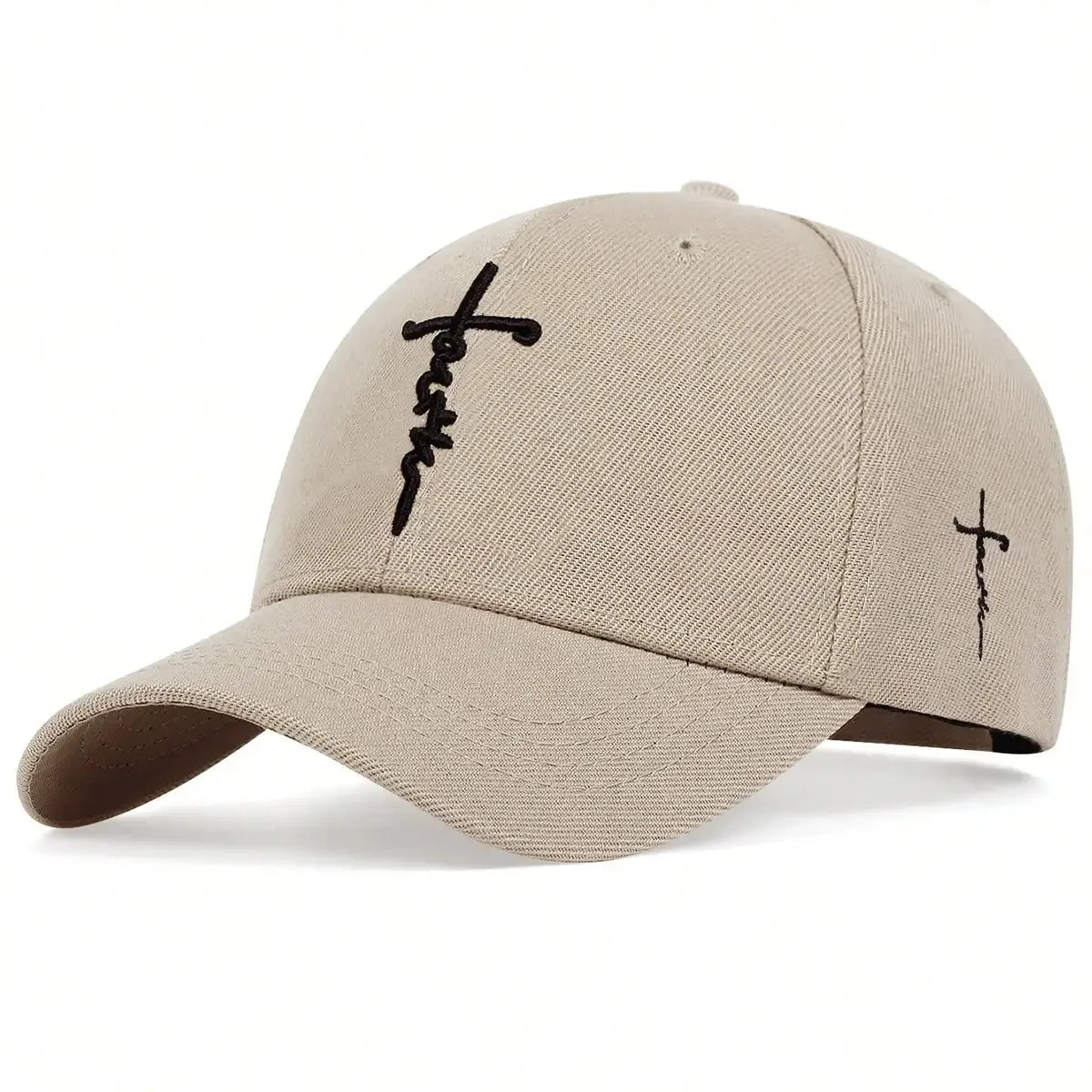 Faith Embroidered Cap Khaki Baseball Cap Soulful Faith Christian Apparel & Jewelry