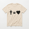 Faith Equals Love Tee Beige Women's T-Shirt Soulful Faith Christian Apparel & Jewelry