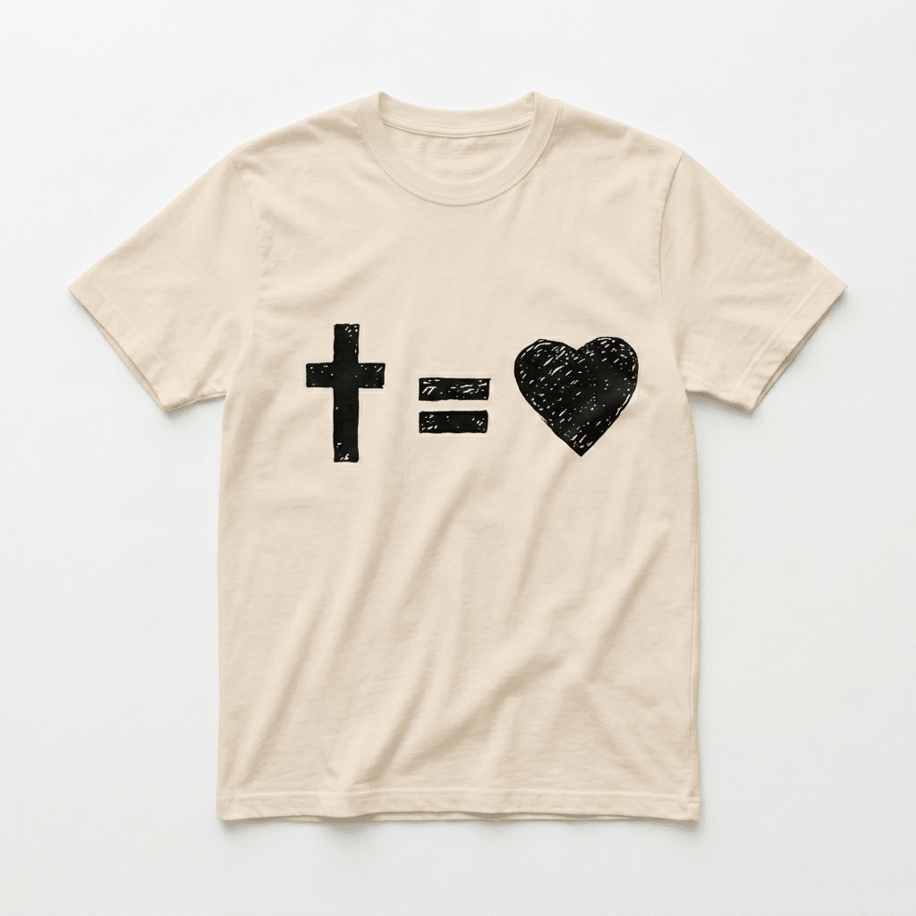 Faith Equals Love Tee Beige Women's T-Shirt Soulful Faith Christian Apparel & Jewelry