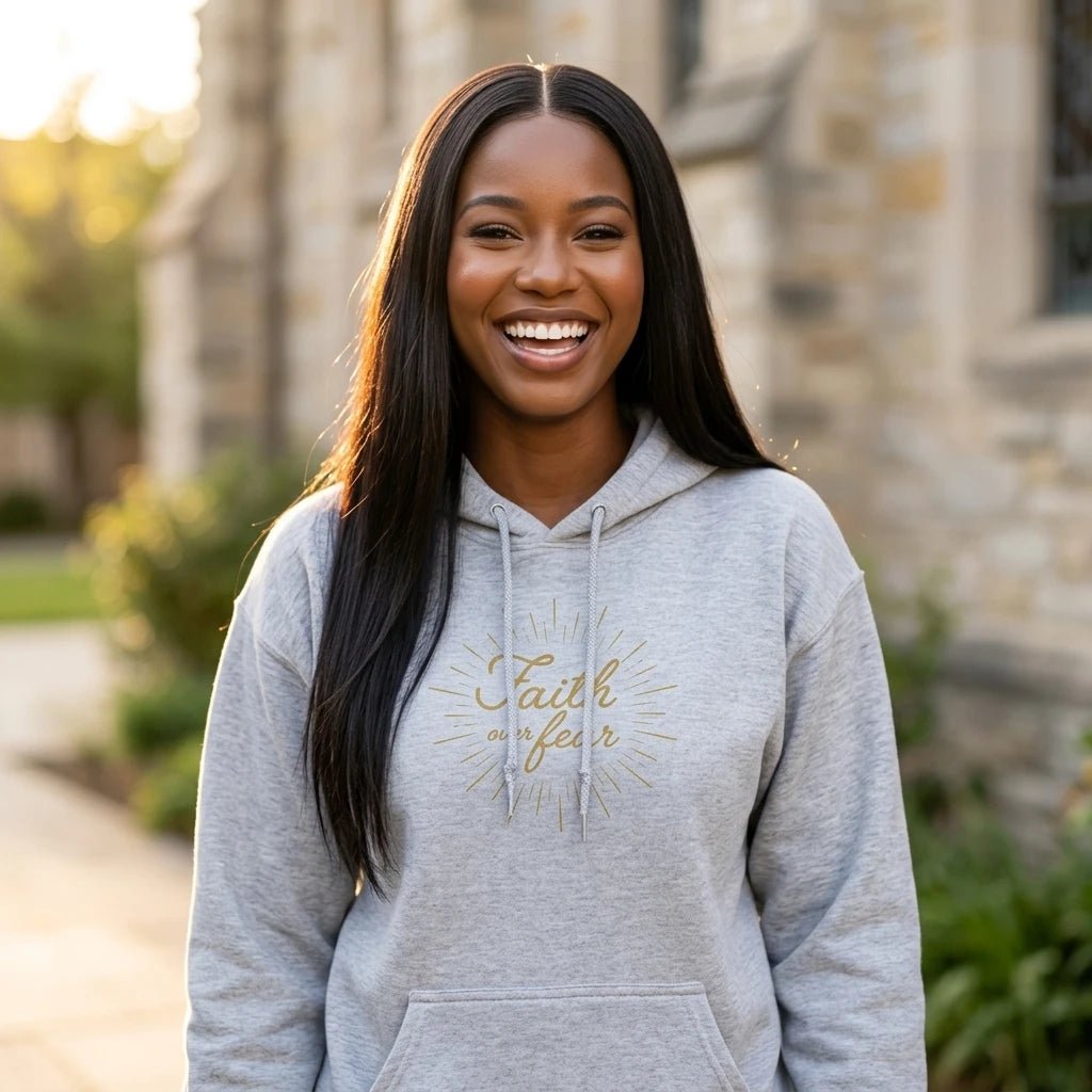 Faith Over Fear Women's Hoodie Black Women's Hoodie Soulful Faith Christian Apparel & Jewelry
