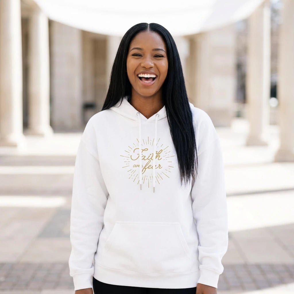 Faith Over Fear Women's Hoodie Black Women's Hoodie Soulful Faith Christian Apparel & Jewelry