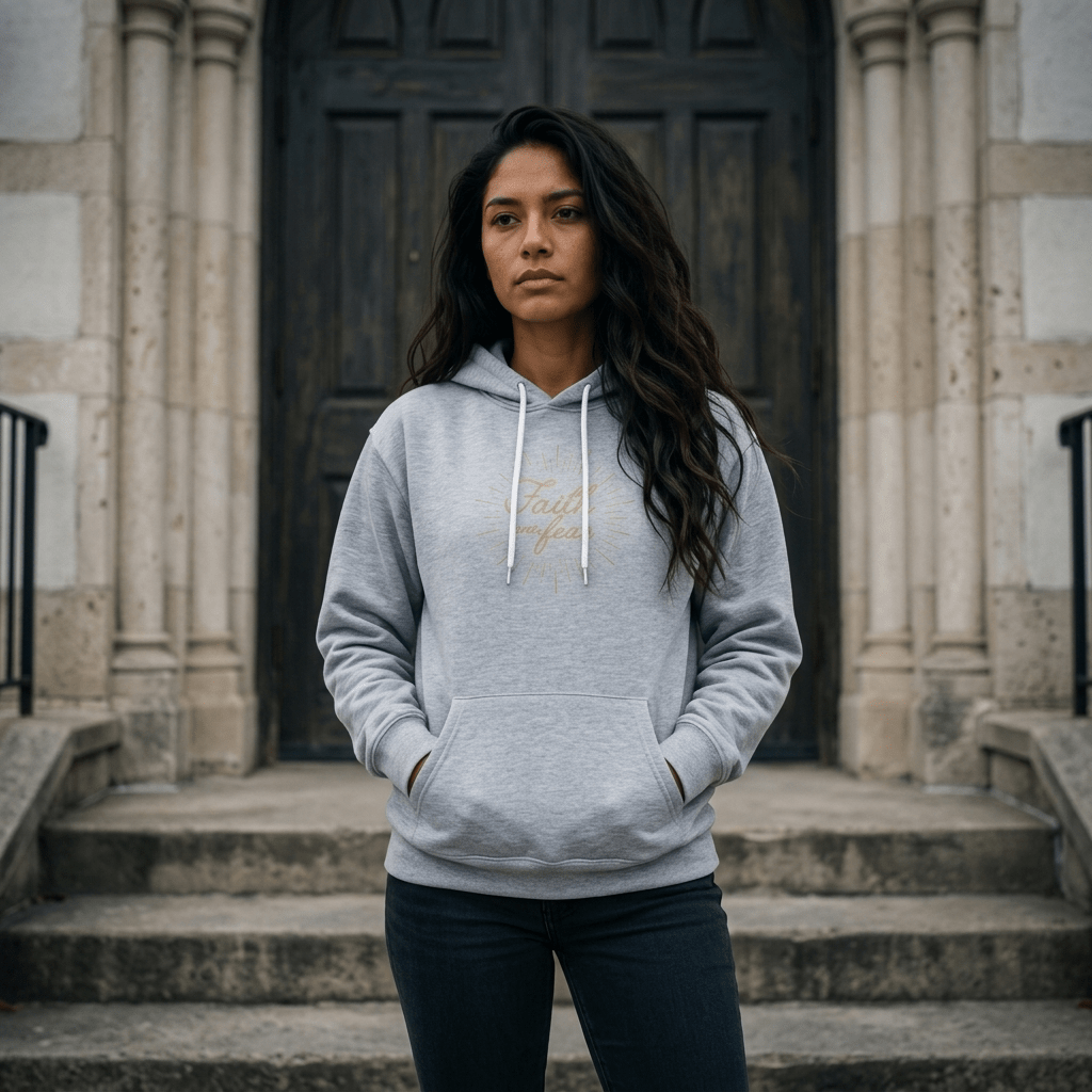 Faith Over Fear Women's Hoodie Black Women's Hoodie Soulful Faith Christian Apparel & Jewelry