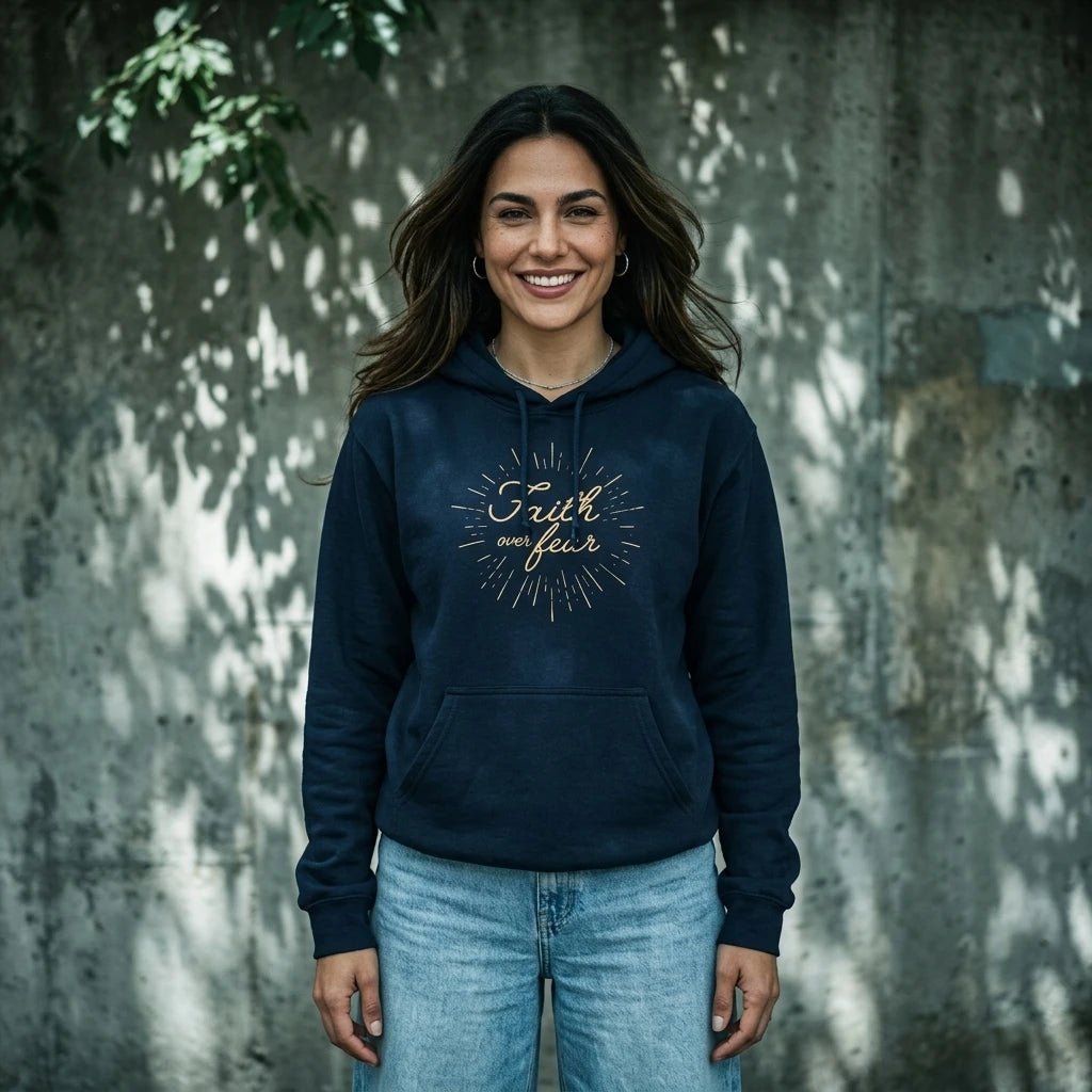 Faith Over Fear Women's Hoodie Black Women's Hoodie Soulful Faith Christian Apparel & Jewelry