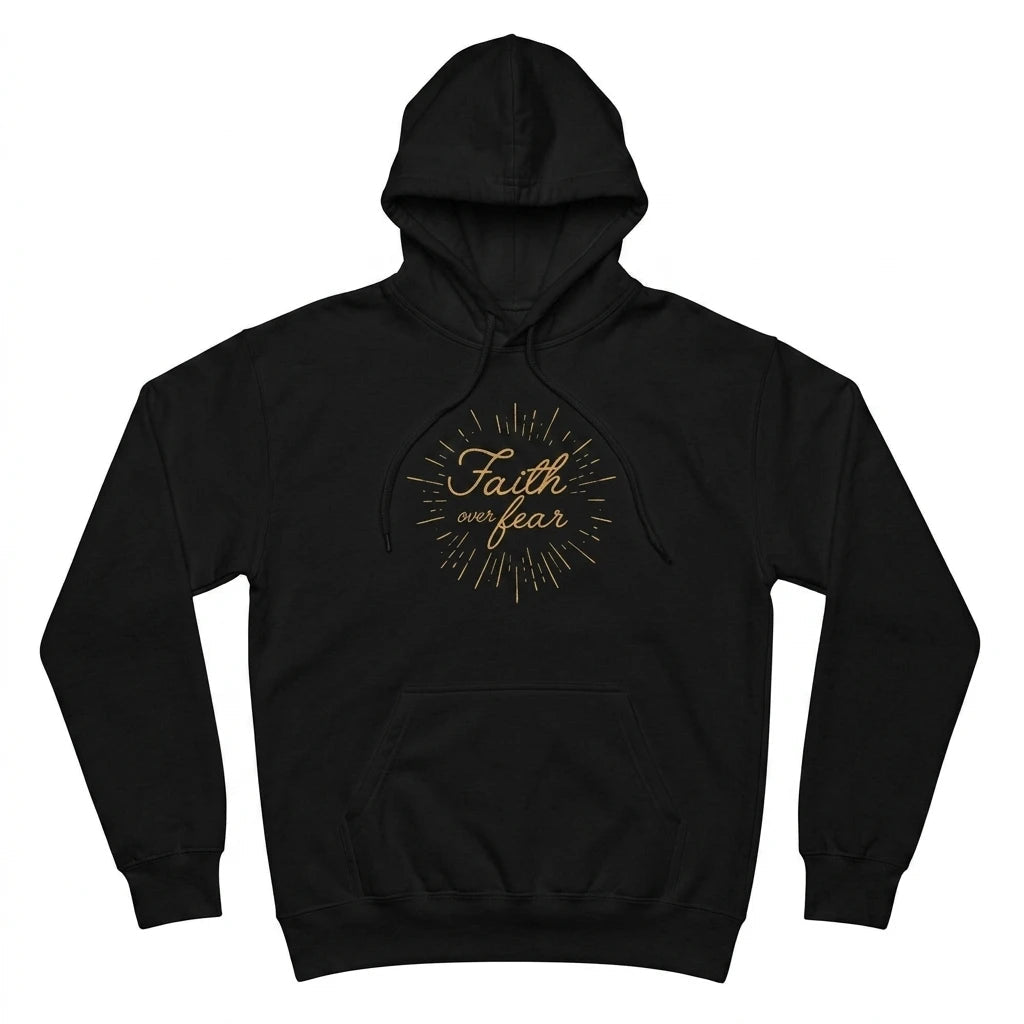 Faith Over Fear Women's Hoodie Black Women's Hoodie Soulful Faith Christian Apparel & Jewelry