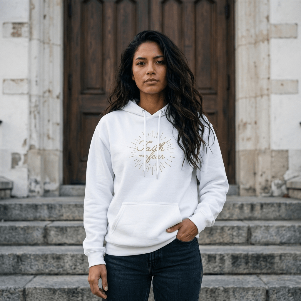 Faith Over Fear Women's Hoodie Black Women's Hoodie Soulful Faith Christian Apparel & Jewelry